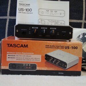 Tascam US-100 USB Audio Interface 2 inputs 2 Outputs OPEN BOX!